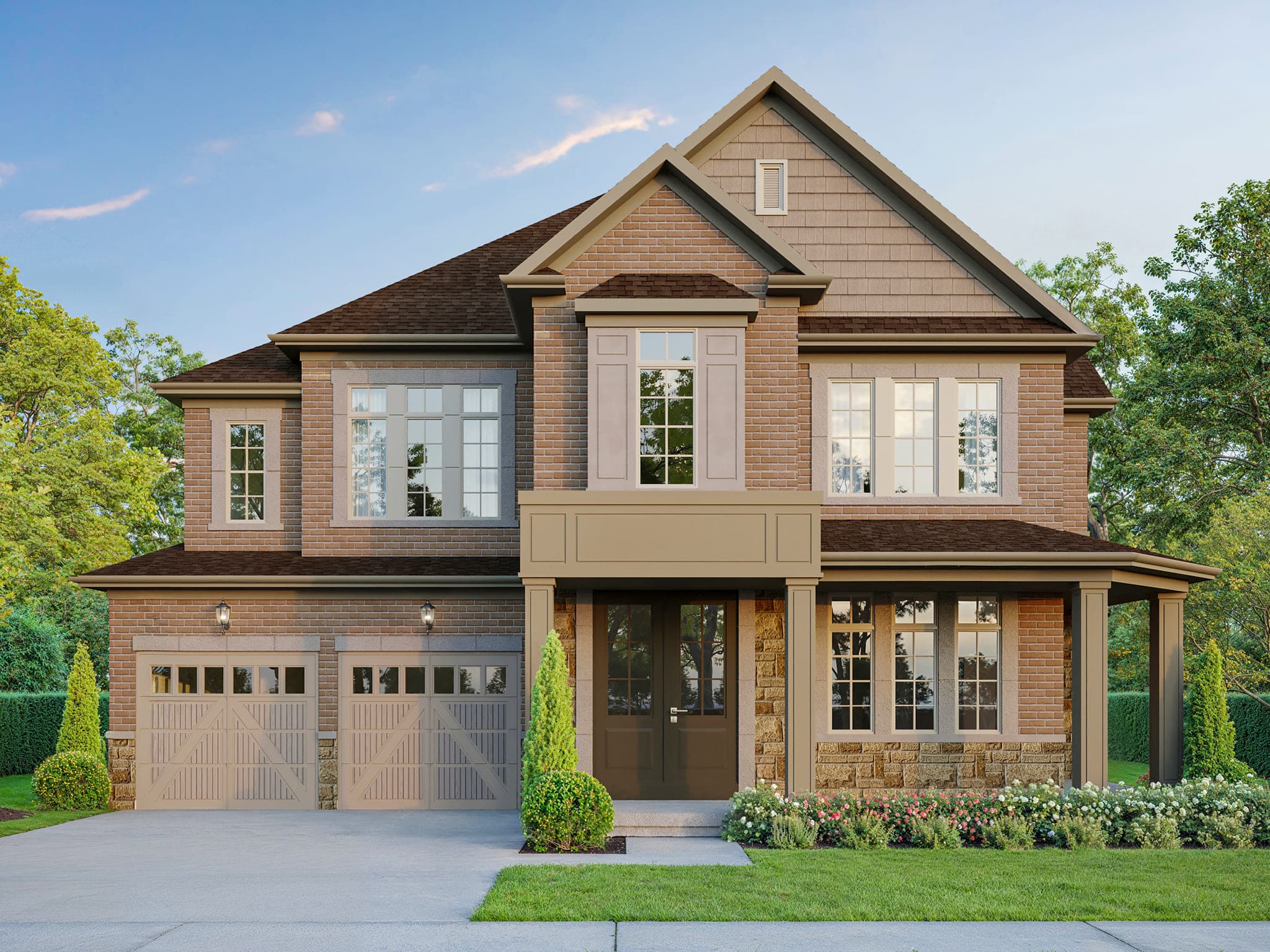 The Bellefleur — YT on Fourth model exterior rendering in Milton, Ontario