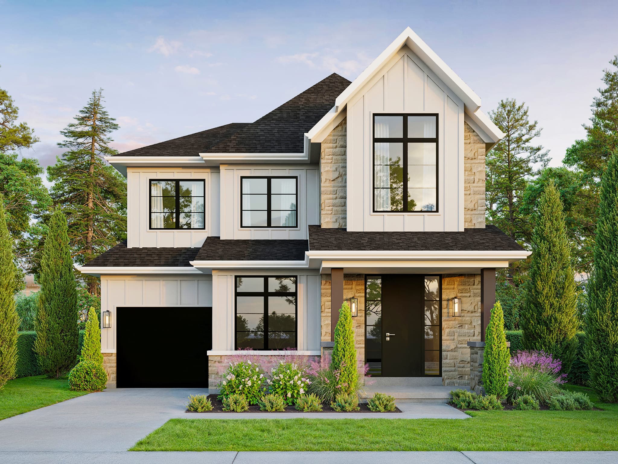 The Carmichael — YT on Fourth model exterior rendering in Milton, Ontario