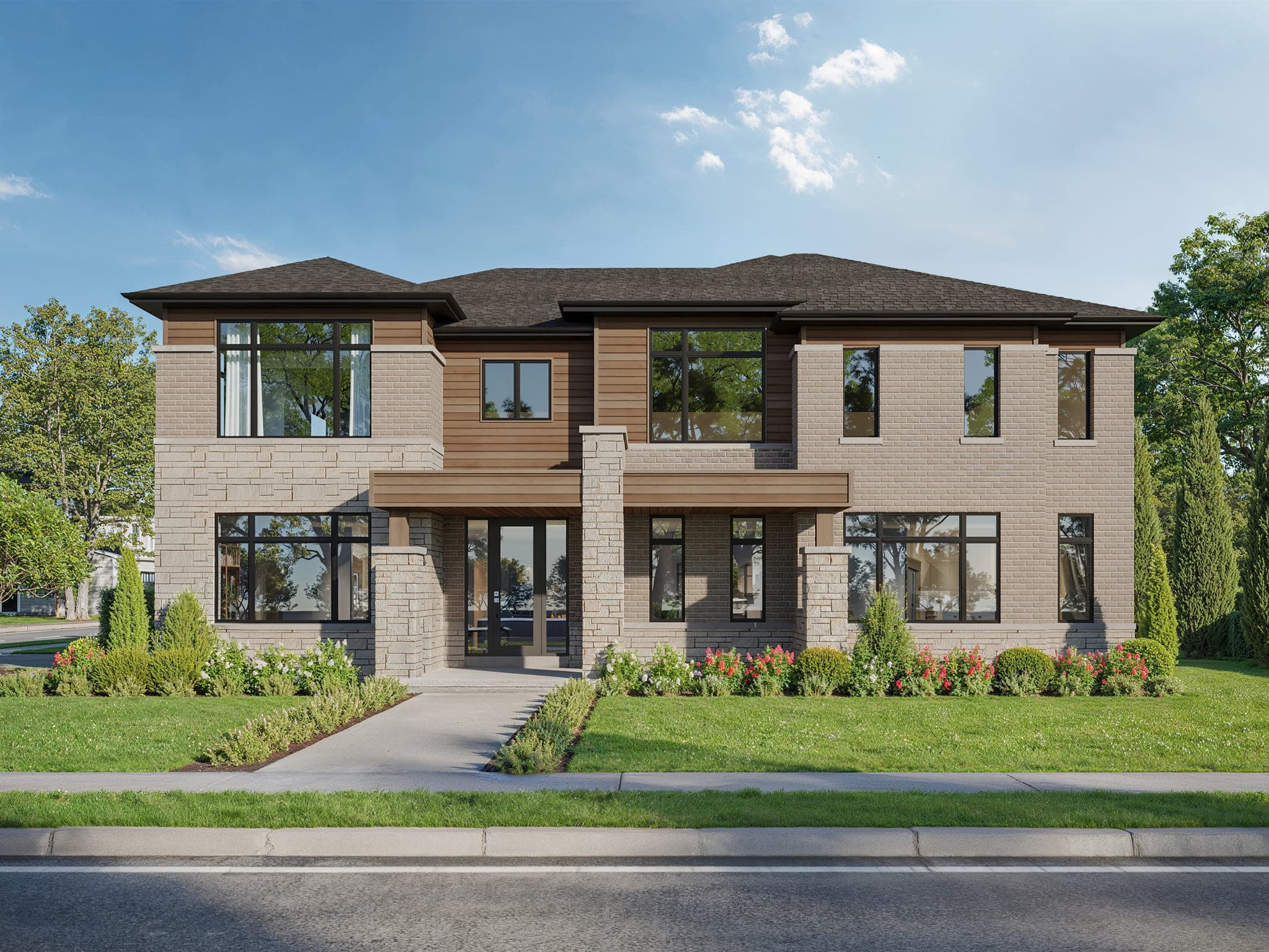 The Dallaire — YT on Fourth model exterior rendering in Milton, Ontario