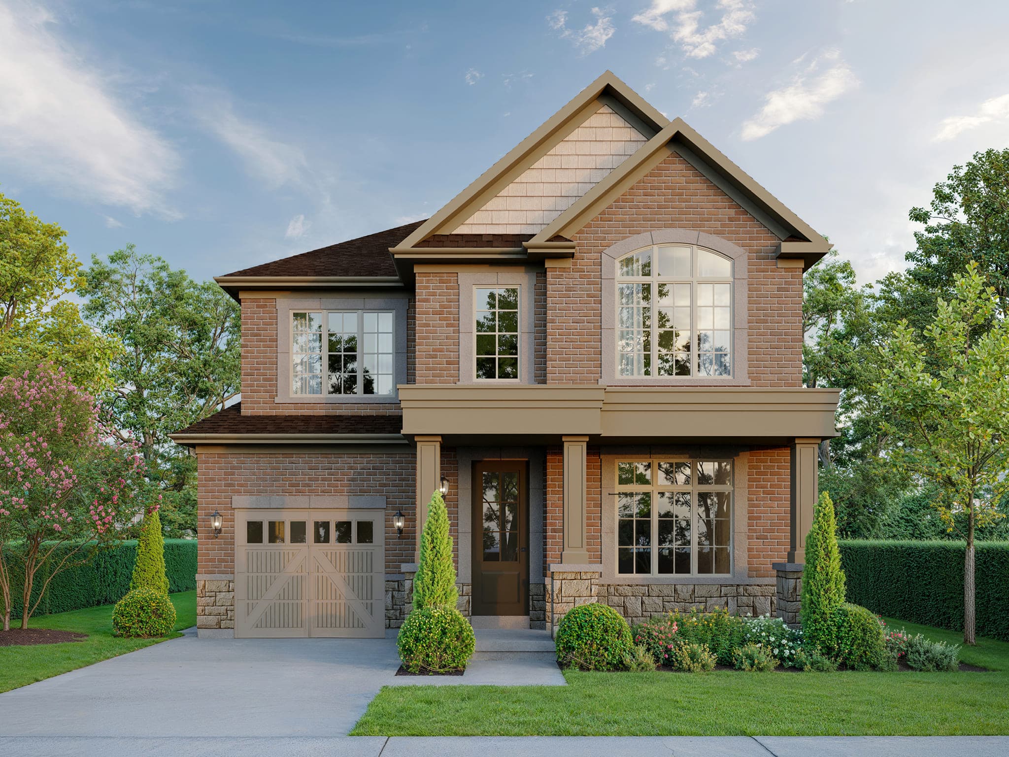 The Lismer — YT on Fourth model exterior rendering in Milton, Ontario